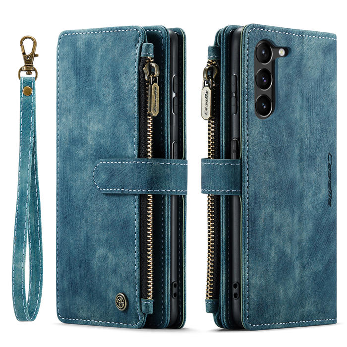 CaseMe Samsung Galaxy S23 Plus Wallet kickstand Magnetic Leather Case with Wrist Strap