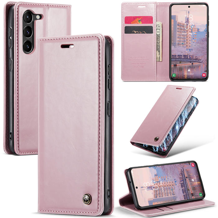 CaseMe Samsung Galaxy S23 Plus Luxury Retro Wallet Case Pink
