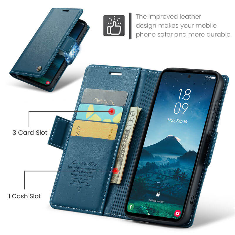 CaseMe Samsung Galaxy S24 Plus Wallet RFID Blocking Case