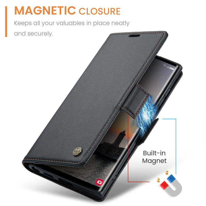 CaseMe Samsung Galaxy S24 Ultra Wallet RFID Blocking Case