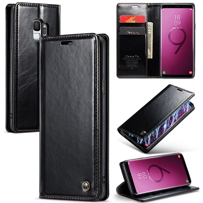 CaseMe Samsung Galaxy S9 Wallet Magnetic Case Black