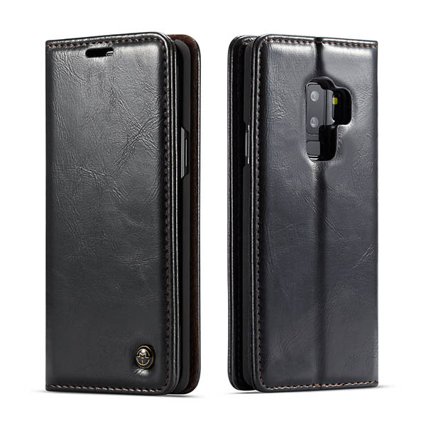 CaseMe Samsung Galaxy S9 Plus Wallet Magnetic Flip Case Black