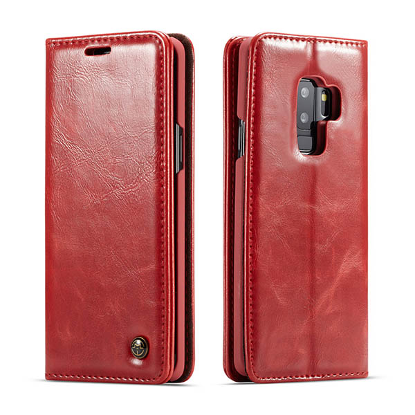 CaseMe Samsung Galaxy S9 Plus Wallet Magnetic Flip Case Red