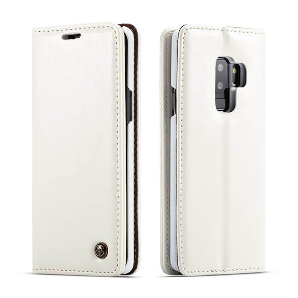CaseMe Samsung Galaxy S9 Plus Wallet Magnetic Flip Case White
