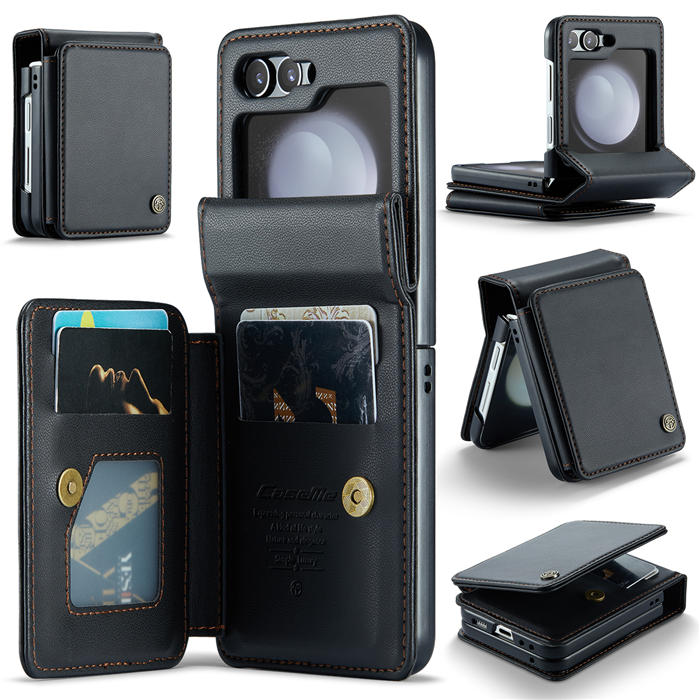 CaseMe Samsung Galaxy Z Flip5 RFID Blocking Card Holder Case Black