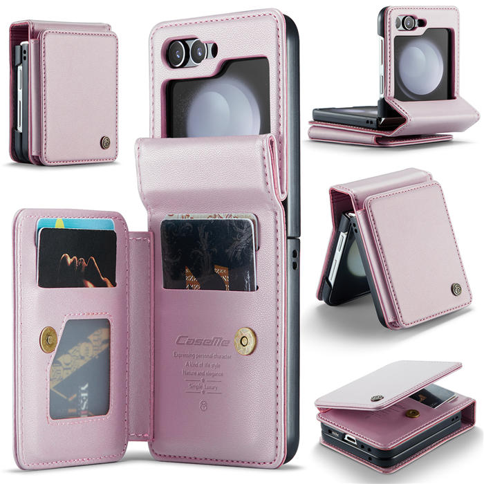 CaseMe Samsung Galaxy Z Flip5 RFID Blocking Card Holder Case Pink - Click Image to Close