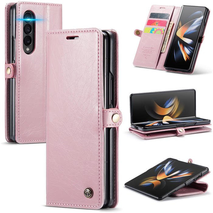 CaseMe Samsung Galaxy Z Fold4 Wallet Kickstand Case Pink - Click Image to Close