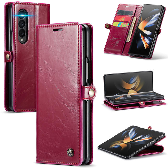 CaseMe Samsung Galaxy Z Fold4 Wallet Kickstand Case Rose - Click Image to Close