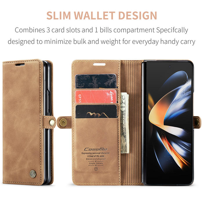 CaseMe Samsung Galaxy Z Fold4 Wallet Kickstand Magnetic Flip Case