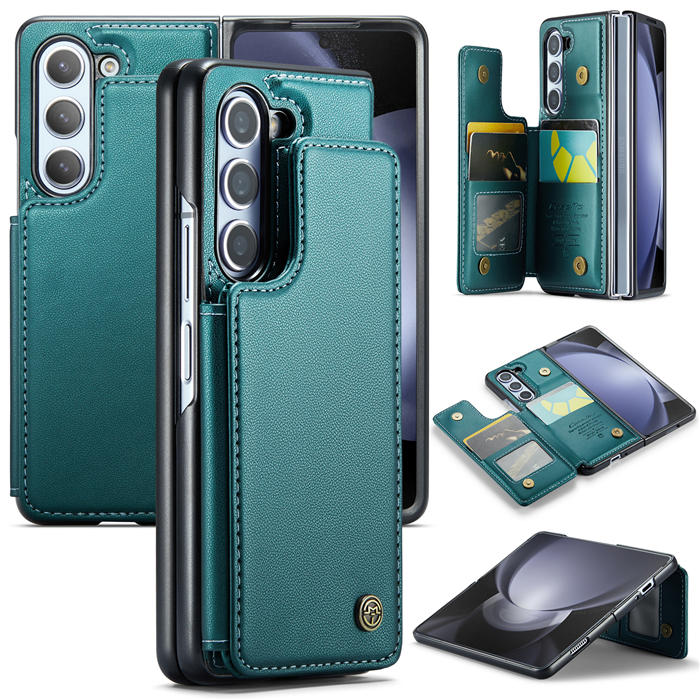 CaseMe Samsung Galaxy Z Fold5 RFID Blocking Card Holder Case Green - Click Image to Close