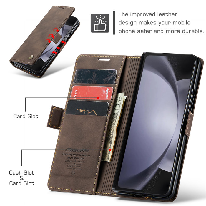 CaseMe Samsung Galaxy Z Fold5 5G Wallet Suede Leather Case