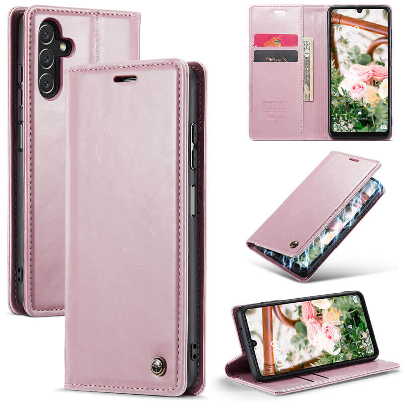 CaseMe Samsung Galaxy A15 Luxury Wallet Magnetic Case Pink - Click Image to Close