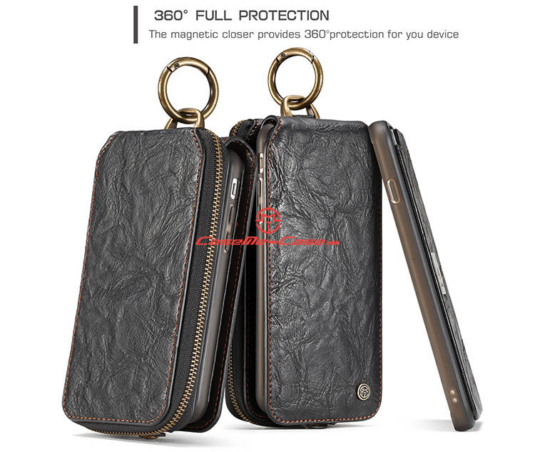 CaseMe iPhone 6 Zipper Wallet Magnetic Detachable Flip Leather Case