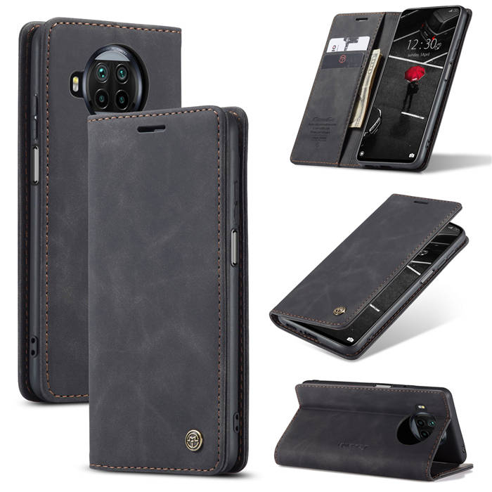 CaseMe Xiaomi Mi 10T Lite Wallet Stand Magnetic Case Black - Click Image to Close