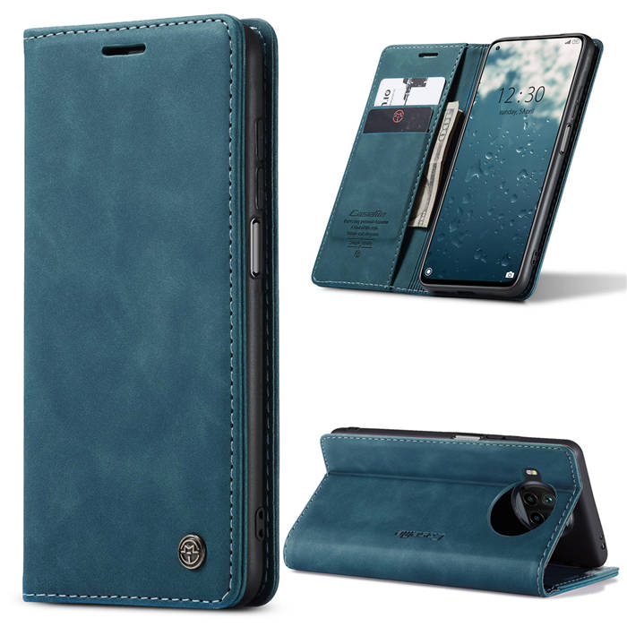 CaseMe Xiaomi Mi 10T Lite Wallet Stand Magnetic Case Blue - Click Image to Close