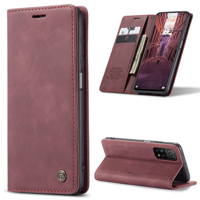CaseMe Xiaomi Mi 10T/10T Pro Wallet Stand Magnetic Case Red - Click Image to Close