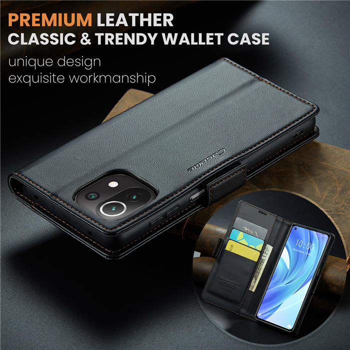 CaseMe Xiaomi 11 Lite Wallet RFID Blocking Magnetic Buckle Case