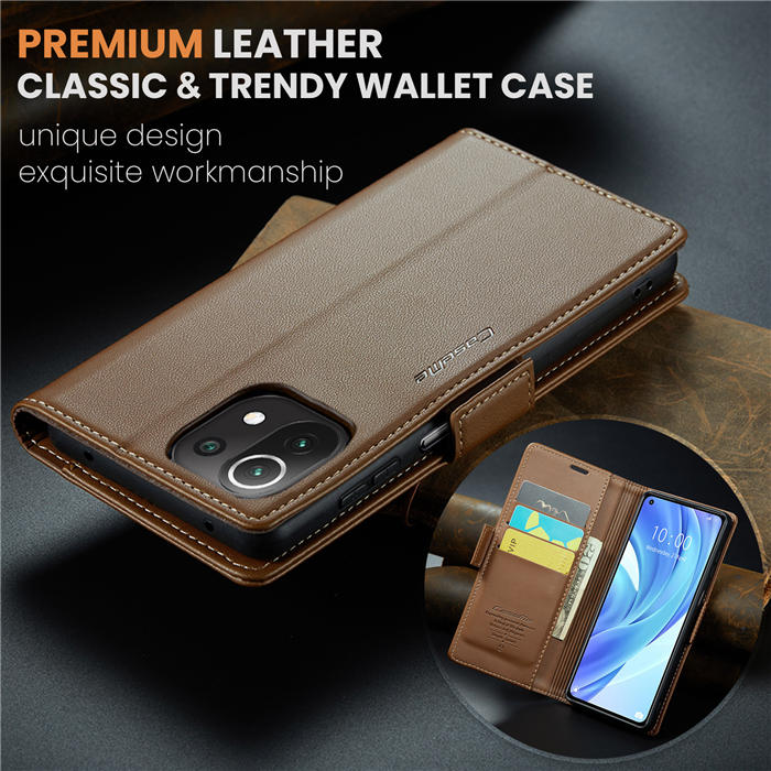 CaseMe Xiaomi 11 Lite Wallet RFID Blocking Magnetic Buckle Case