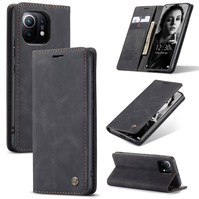 CaseMe Xiaomi Mi 11 Wallet Kickstand Magnetic Case Black