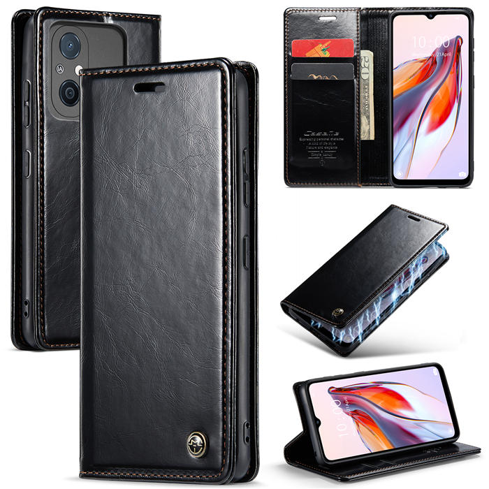 CaseMe Xiaomi Redmi 11A/12C Wallet Luxury Leather Case Black - Click Image to Close