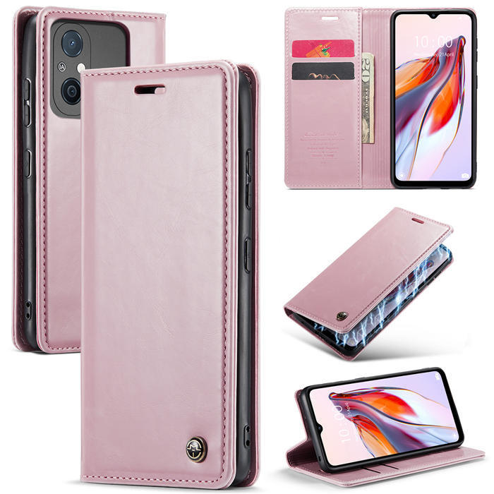 CaseMe Xiaomi Redmi 11A/12C Wallet Luxury Leather Case Pink - Click Image to Close