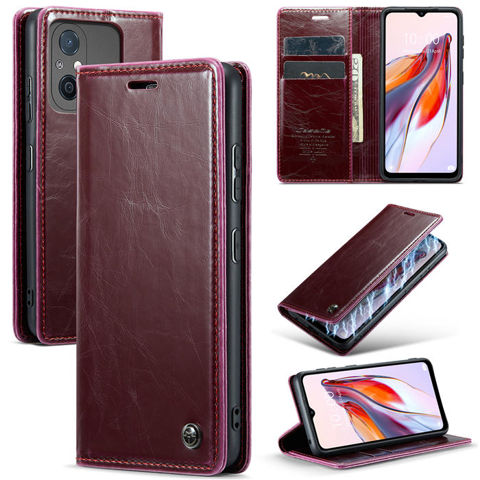 CaseMe Xiaomi Redmi 11A/12C Wallet Luxury Leather Case Red - Click Image to Close
