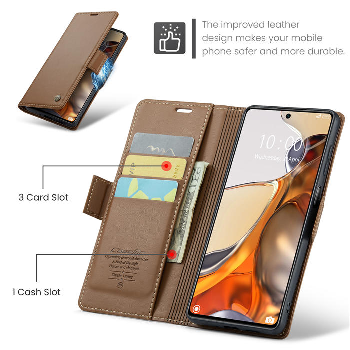 CaseMe Xiaomi 11T/11T Pro Wallet RFID Blocking Magnetic Buckle Case