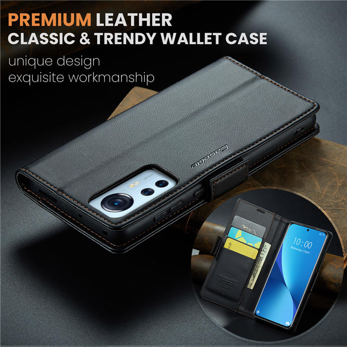 CaseMe Xiaomi 12/12X/12S Wallet RFID Blocking Magnetic Buckle Case