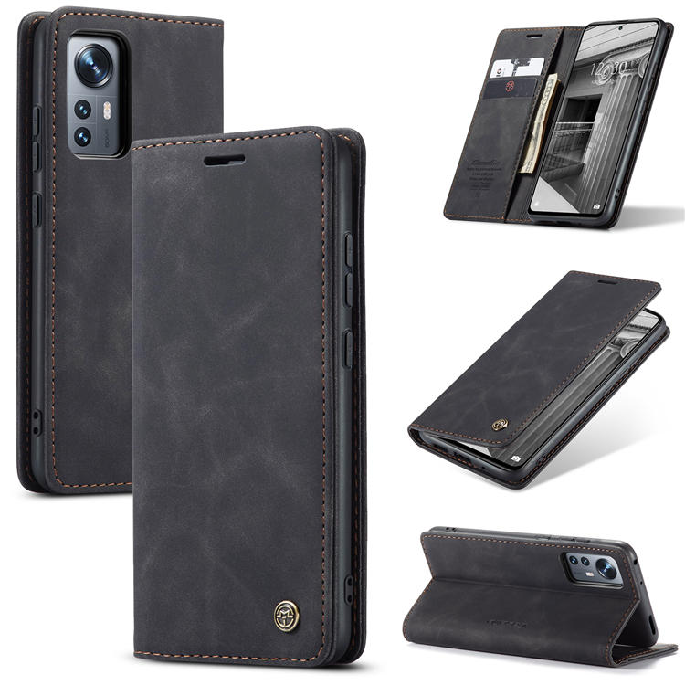 CaseMe Xiaomi 12/12X Wallet Kickstand Magnetic Case Black