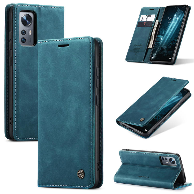 CaseMe Xiaomi 12/12X Wallet Kickstand Magnetic Case Blue - Click Image to Close