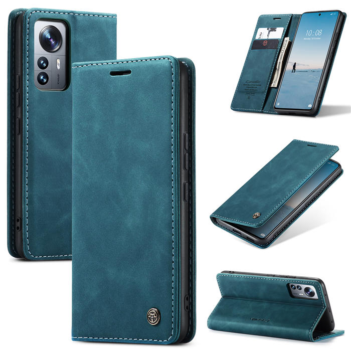 CaseMe Xiaomi 12 Lite Wallet Kickstand Magnetic Flip Case Blue