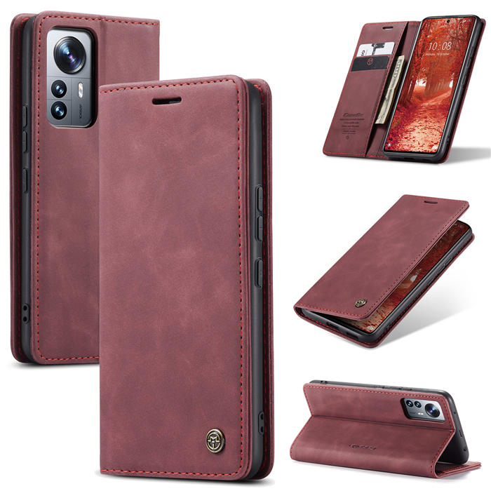 CaseMe Xiaomi 12 Lite Wallet Kickstand Magnetic Flip Case Red