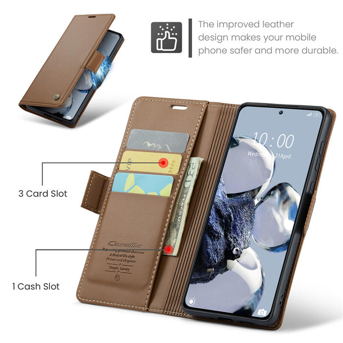 CaseMe Xiaomi 12T/12T Pro Wallet RFID Blocking Magnetic Buckle Case