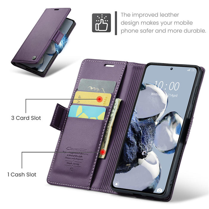 CaseMe Xiaomi 12T/12T Pro Wallet RFID Blocking Magnetic Buckle Case