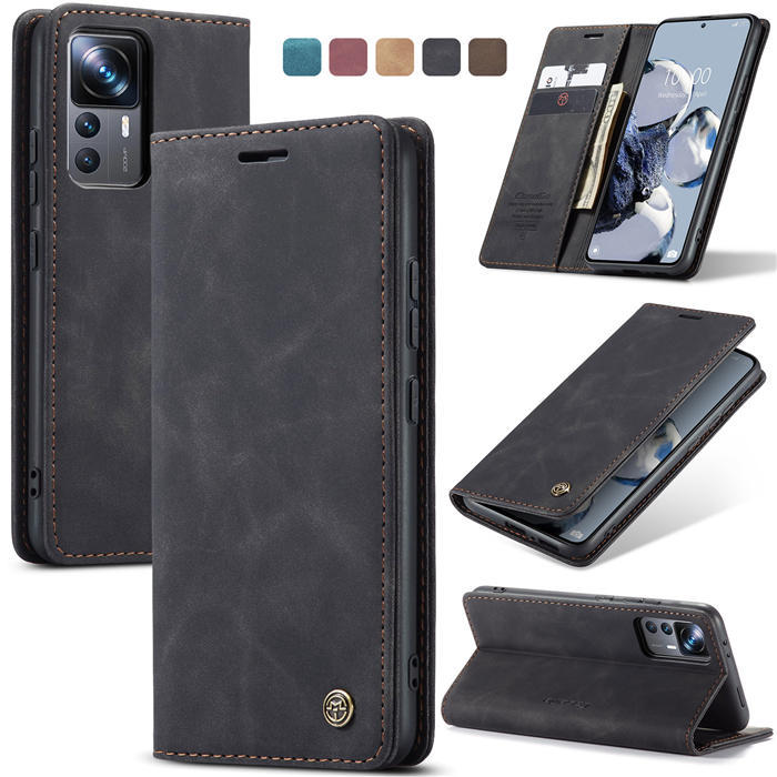 CaseMe Xiaomi 12T/12T Pro Wallet Kickstand Magnetic Flip Case Black