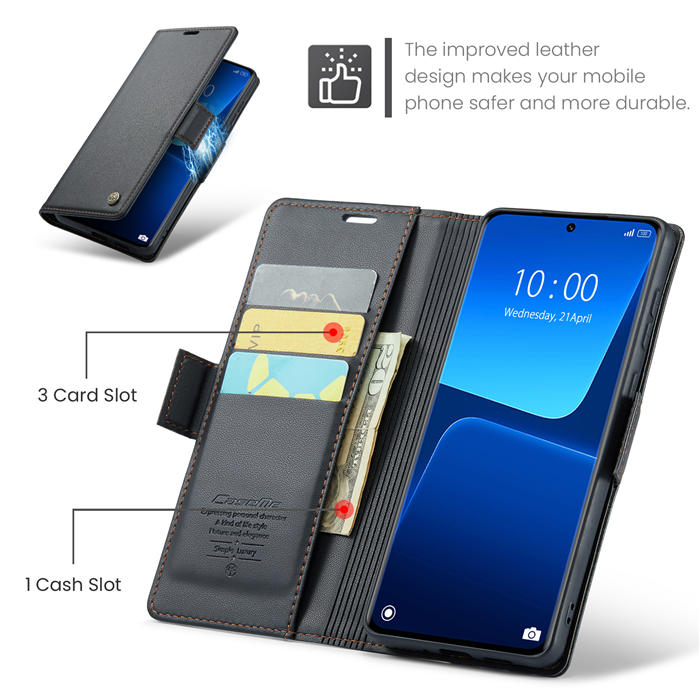 CaseMe Xiaomi 13 Pro Wallet RFID Blocking Magnetic Buckle Case