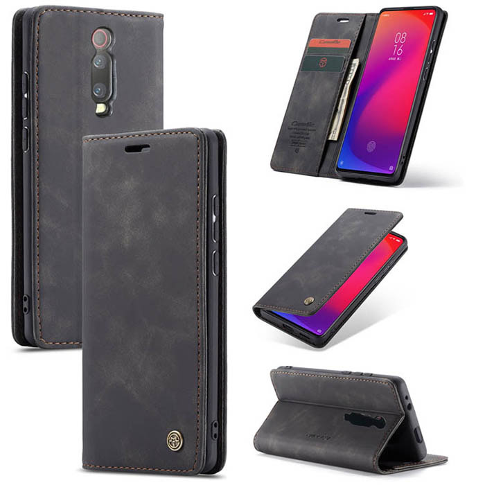 CaseMe Xiaomi Redmi K20 Wallet Kickstand Magnetic Case Black
