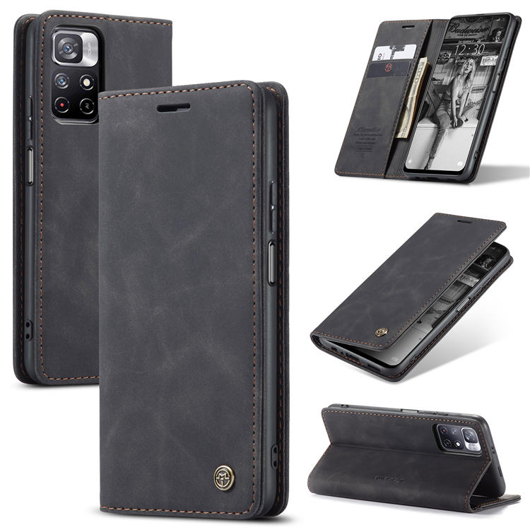 CaseMe Xiaomi Poco M4 Pro 5G Wallet Magnetic Case Black - Click Image to Close