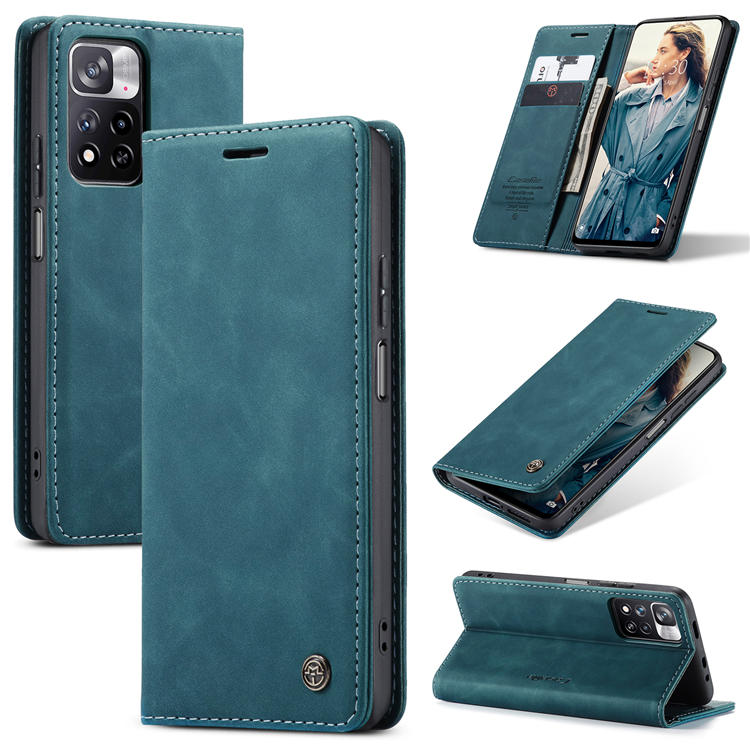 CaseMe Xiaomi Poco X4 NFC Wallet Magnetic Case Blue - Click Image to Close