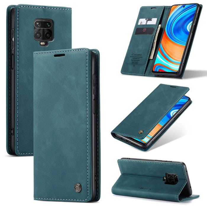 CaseMe Xiaomi Redmi Note 9S Wallet Magnetic Flip Case Blue - Click Image to Close