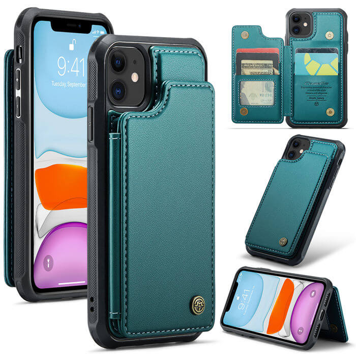CaseMe iPhone 11 RFID Blocking Card Holder Case Green
