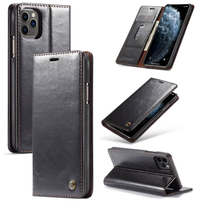 CaseMe iPhone 11 Pro Wallet Magnetic Flip Stand Leather Case Black