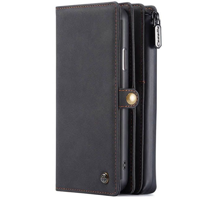 Multi-functional Leather Magnetic Detachable Zipper Folio Case Wrist Strap Slim Shock Back Cover with Credit Card Phone Cases for Samsung Galaxy A50 Blue Samsung Galaxy A50 Wallet Case