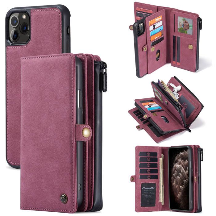CaseMe iPhone 11 Pro Max Luxury Multi-Functional Wallet Case Red
