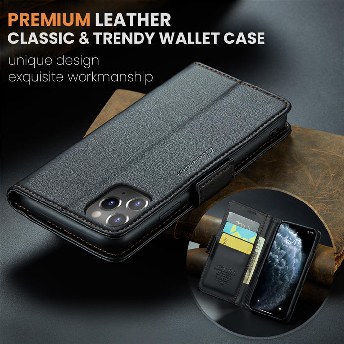 CaseMe iPhone 11 Pro Max Wallet RFID Blocking Magnetic Buckle Case