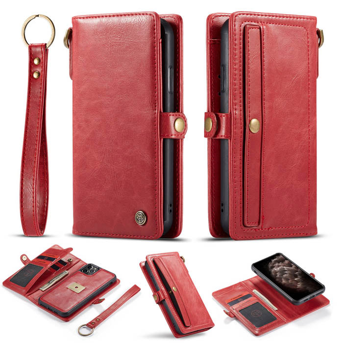 CaseMe iPhone 11 Pro Max Wallet Detachable 2 in 1 Case Red