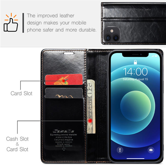 CaseMe iPhone 12 Mini Wallet Kickstand Magnetic Flip Case