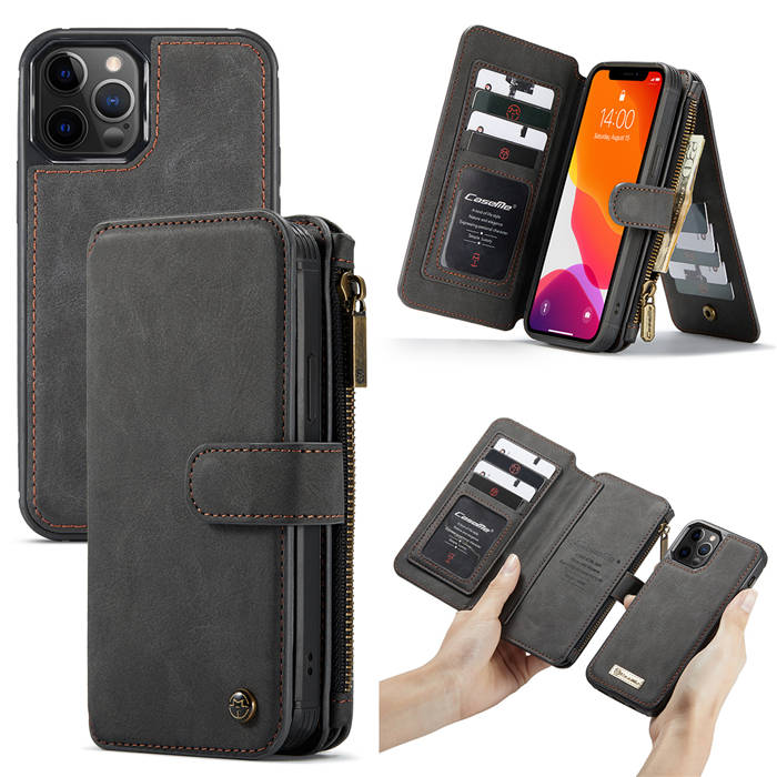 CaseMe iPhone 12 Pro Wallet Magnetic Detachable Case Black