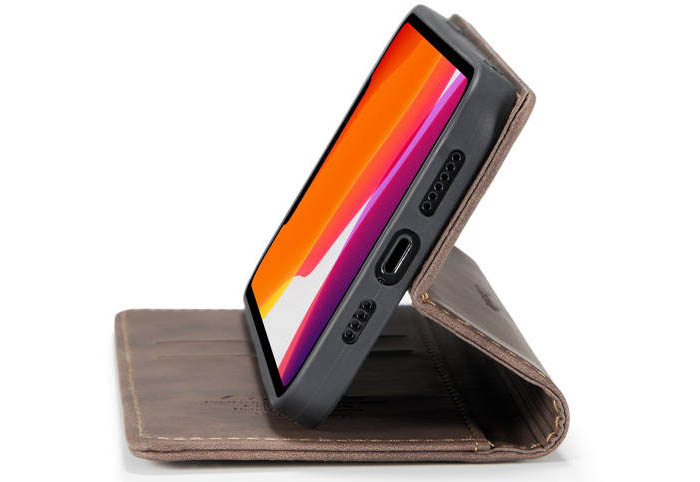 CaseMe iPhone 12 Mini Wallet Kickstand Magnetic Flip Leather Case