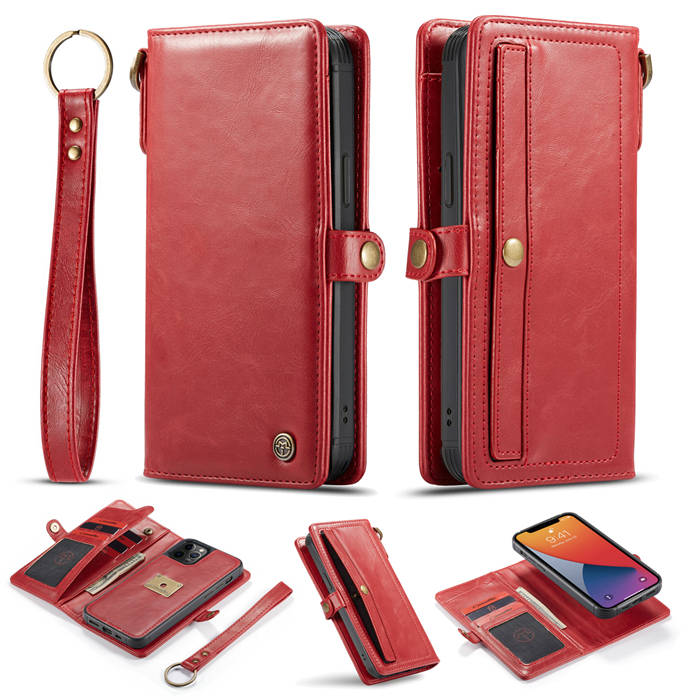 CaseMe iPhone 12/12 Pro Wallet Magnetic Detachable Case Red